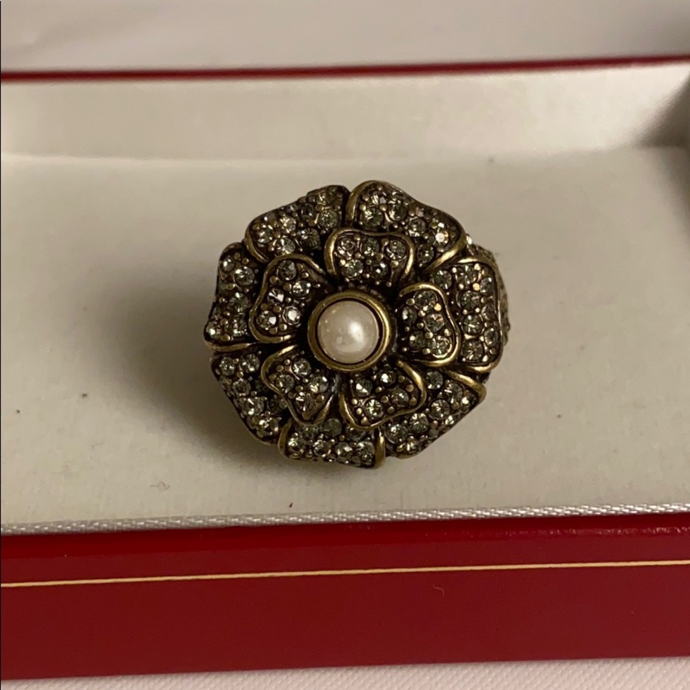 Heidi Daus Austrian Crystal Ring with Pearl